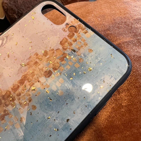 iPhone 12 Pro Max Case Gold Blue Abstract Print NEW - Picture 4 of 6